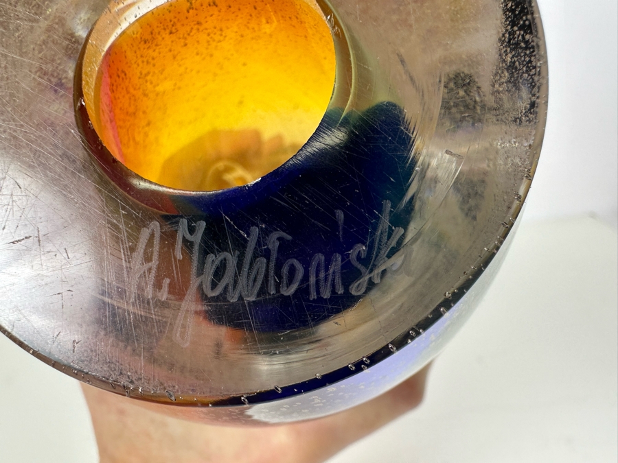Vintage Large Signed Adam Jablonski Multi-Color Sculptural Art Glass Handmade In Poland 19'H [Photo 15]
