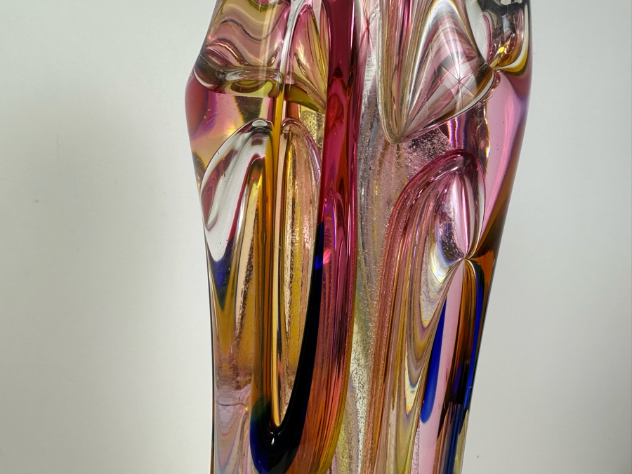 Vintage Large Signed Adam Jablonski Multi-Color Sculptural Art Glass Handmade In Poland 19'H [Photo 8]