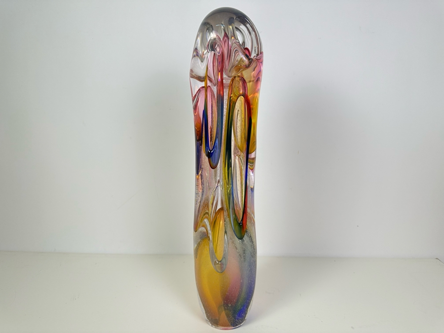 Vintage Large Signed Adam Jablonski Multi-Color Sculptural Art Glass Handmade In Poland 19'H [Photo 11]
