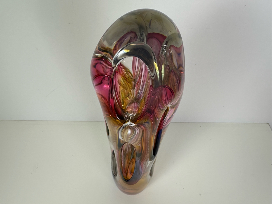 Vintage Large Signed Adam Jablonski Multi-Color Sculptural Art Glass Handmade In Poland 19'H [Photo 6]