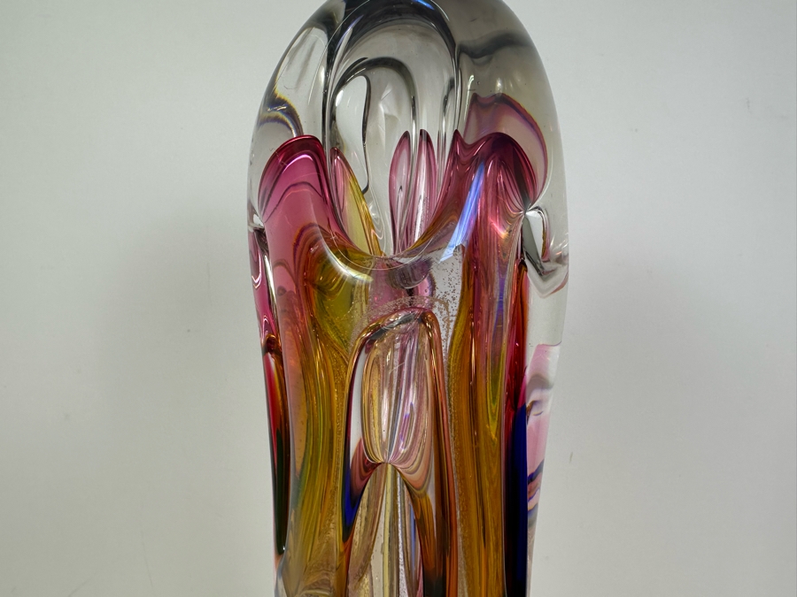 Vintage Large Signed Adam Jablonski Multi-Color Sculptural Art Glass ...