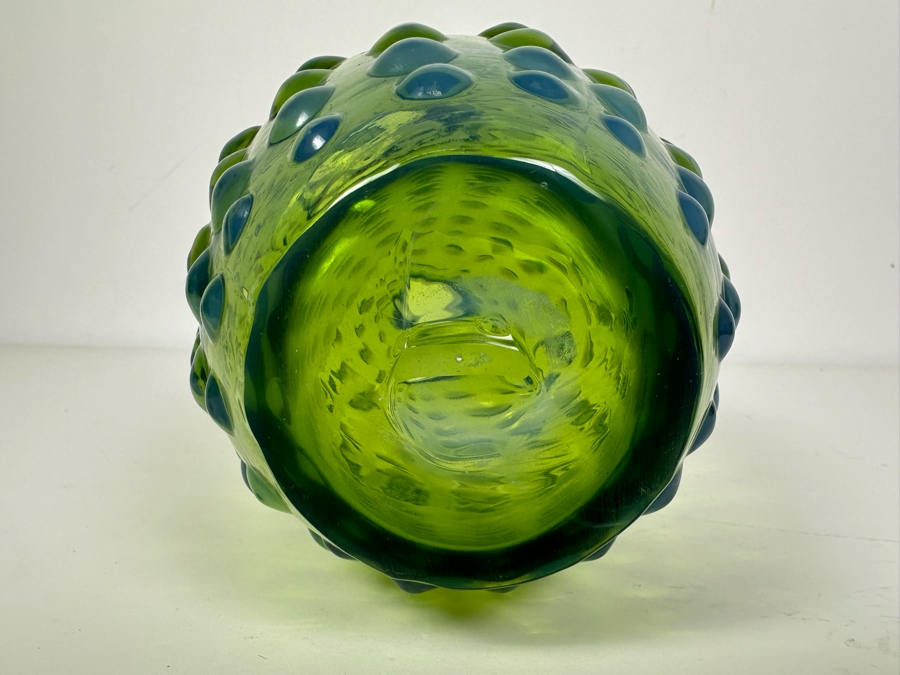 Vintage MCM Dynasty Gallery Art Glass Vase Blue & Green 9.5'H [Photo 4]