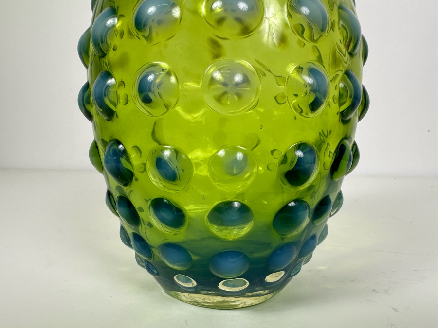 Vintage MCM Dynasty Gallery Art Glass Vase Blue & Green 9.5'H [Photo 3]