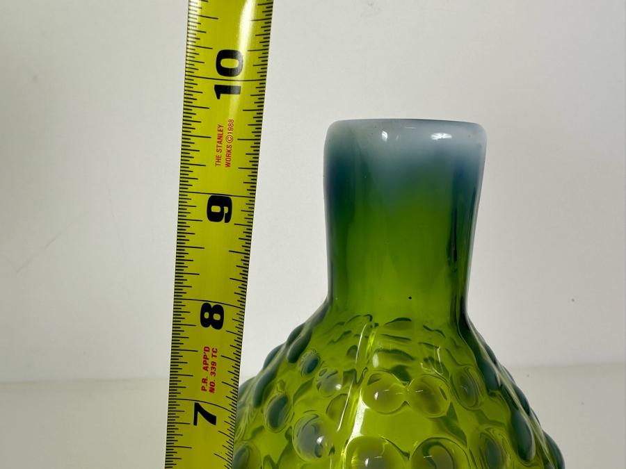 Vintage MCM Dynasty Gallery Art Glass Vase Blue & Green 9.5'H [Photo 5]