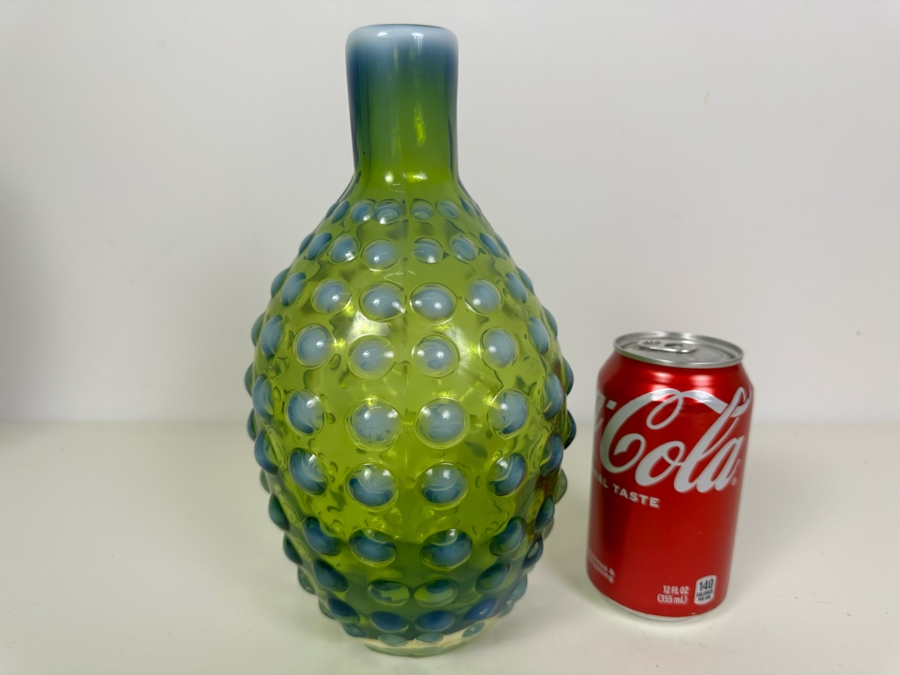 Vintage MCM Dynasty Gallery Art Glass Vase Blue & Green 9.5'H [Photo 6]