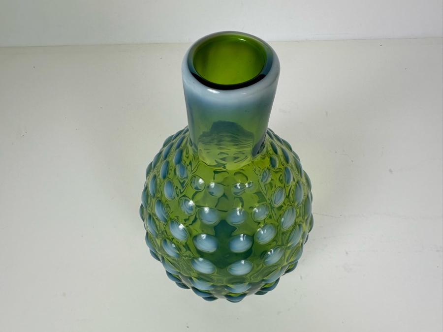 Vintage MCM Dynasty Gallery Art Glass Vase Blue & Green 9.5'H [Photo 2]