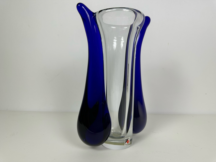 Svoboda Karlov Sculptural Art Glass Vase Made In Czech Republic 11.5'H [Photo 5]