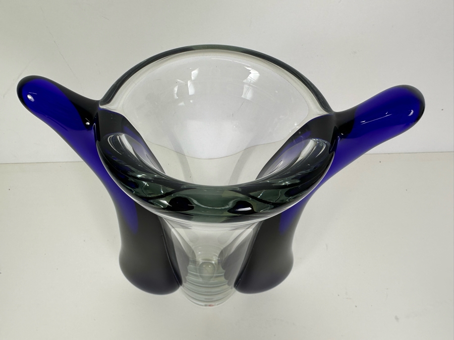 Svoboda Karlov Sculptural Art Glass Vase Made In Czech Republic 11.5'H [Photo 4]