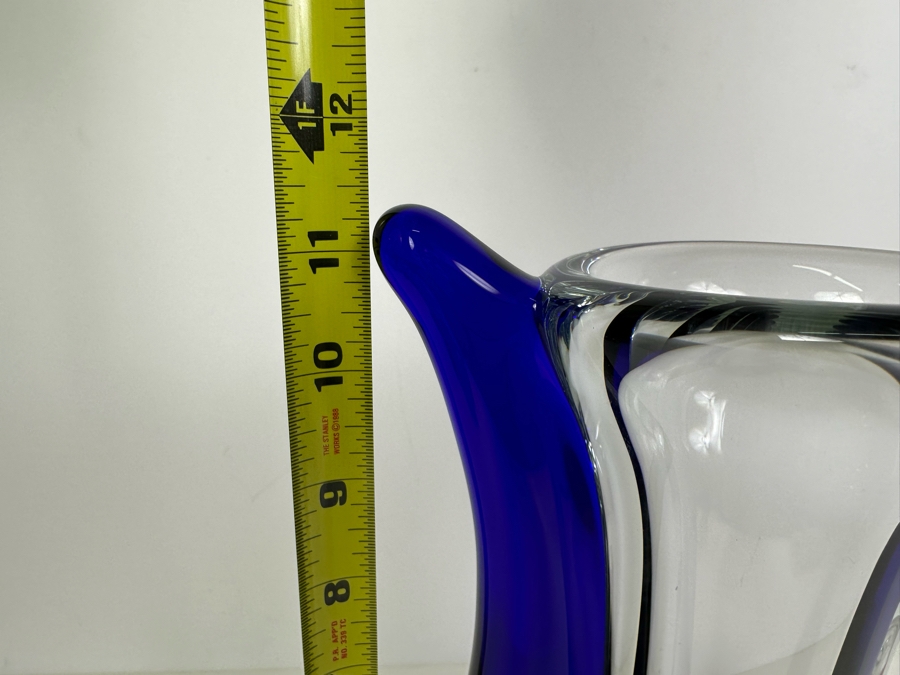 Svoboda Karlov Sculptural Art Glass Vase Made In Czech Republic 11.5'H [Photo 8]