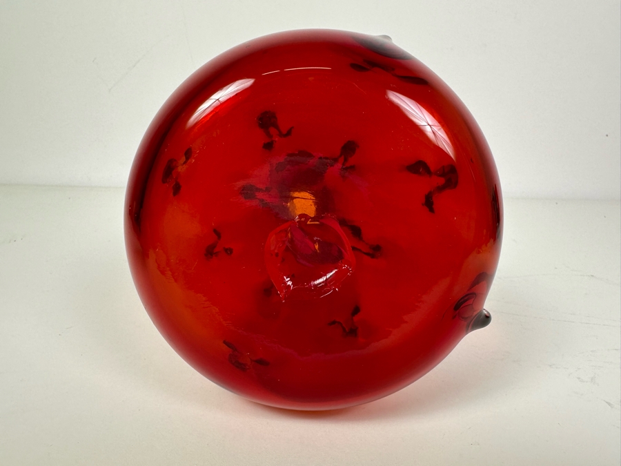 Vintage MCM Bischoff Red Pinched Glass Vase 12.5'H [Photo 5]
