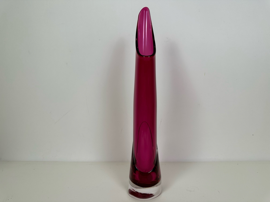 Signed 2003 Art Glass Vase By Ed Branson 15'H [Photo 3]