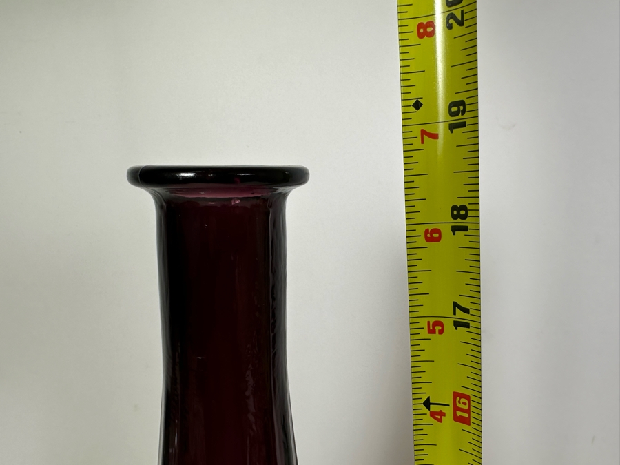 Pair Of Mid-Century Italian Empoli Purple Amethyst Glass Bottles Decanters 18.5'H [Photo 5]