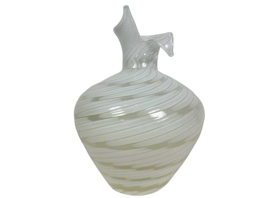 Vintage Signed Licio Zanetti Murano Art Glass Vase Venice Italy 11'H