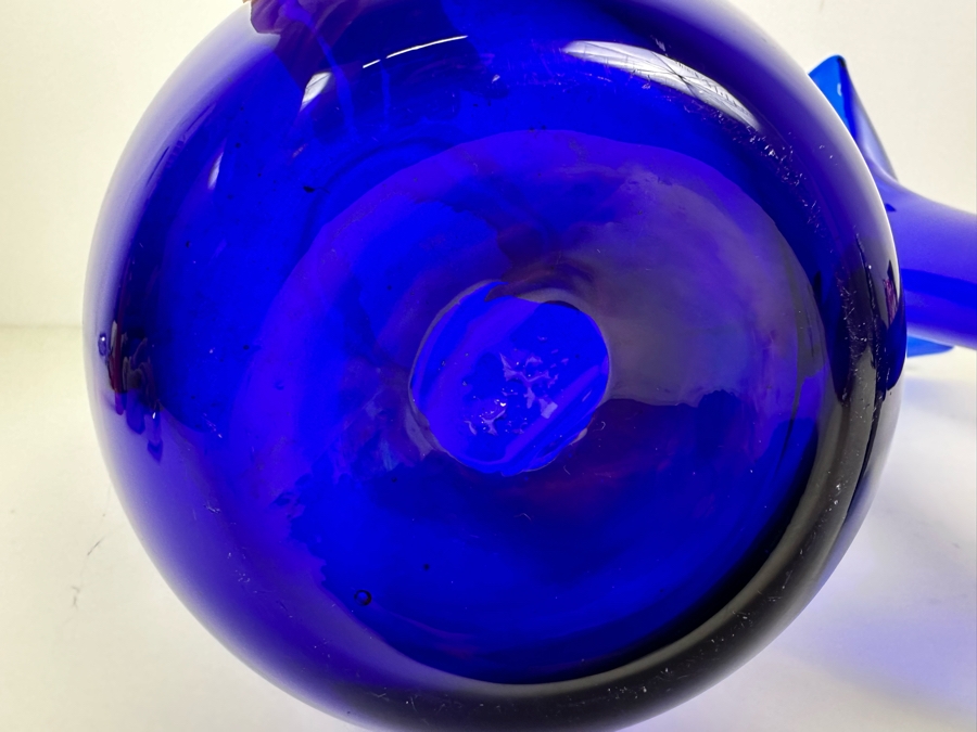 Pair Of Blue Blenko Art Glass Vases 15.5'H [Photo 4]