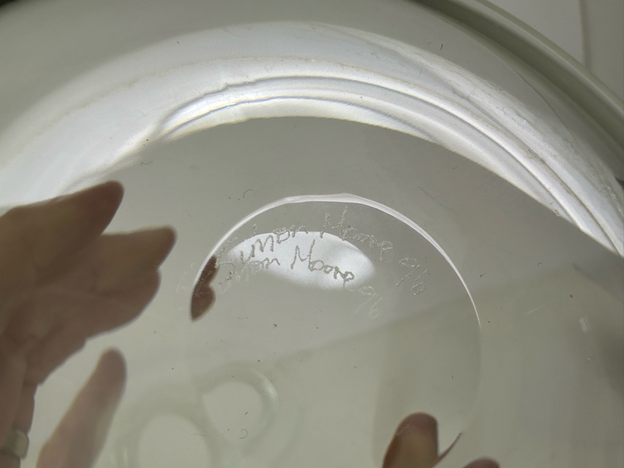 Simon Moore (B. 1959, United Kingdom) Handmade Art Glass Decanter Bottle With Stopper Signed 1996 14'H [Photo 4]