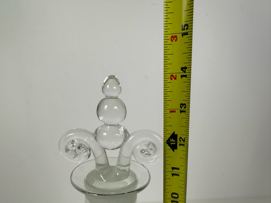 Simon Moore (B. 1959, United Kingdom) Handmade Art Glass Decanter Bottle With Stopper Signed 1996 14'H [Photo 7]