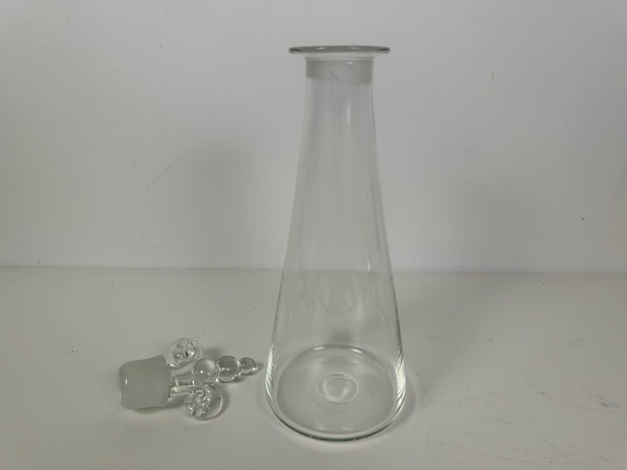 Simon Moore (B. 1959, United Kingdom) Handmade Art Glass Decanter Bottle With Stopper Signed 1996 14'H [Photo 3]