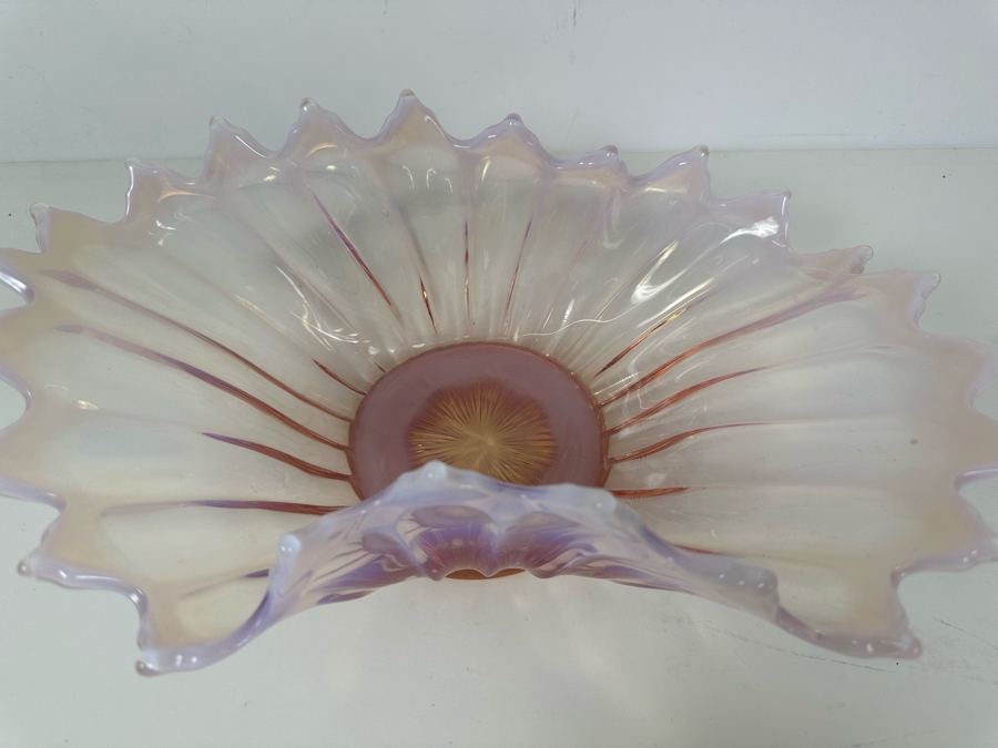 Vintage Fostoria Glass Opalescent Centerpiece Console Bowl 13.5'W X 7'D X 4.5'H [Photo 3]
