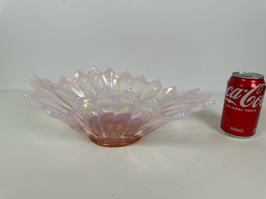 Vintage Fostoria Glass Opalescent Centerpiece Console Bowl 13.5'W X 7'D X 4.5'H [Photo 8]