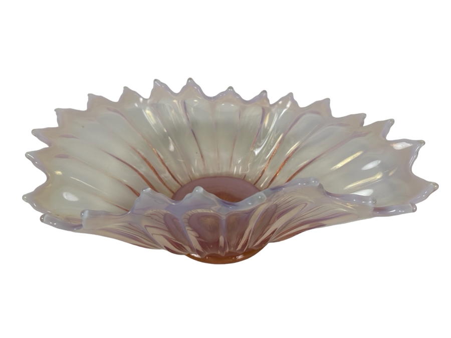 Vintage Fostoria Glass Opalescent Centerpiece Console Bowl 13.5'W X 7'D X 4.5'H [Photo 1]