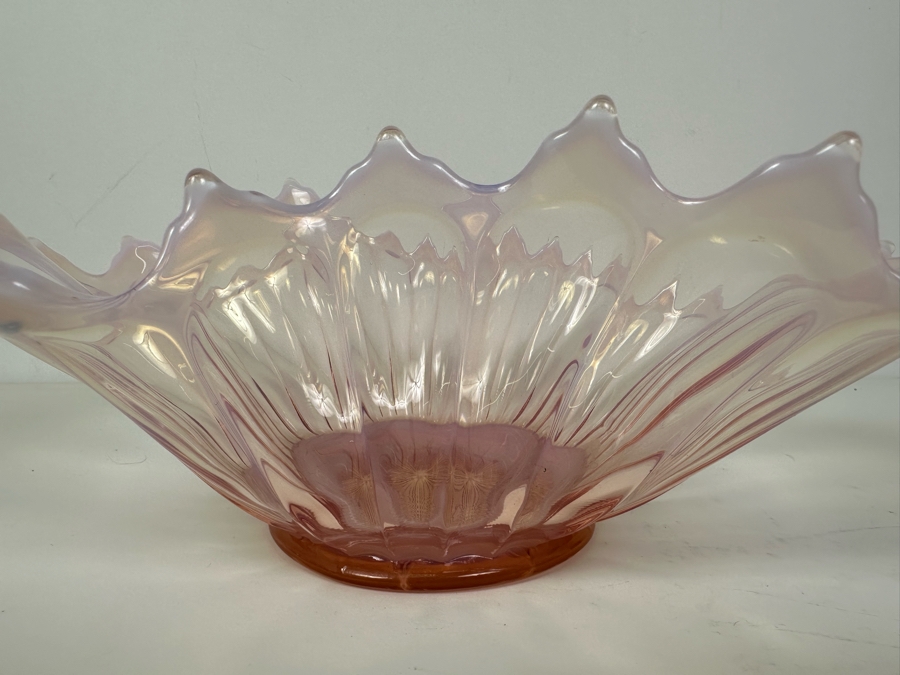 Vintage Fostoria Glass Opalescent Centerpiece Console Bowl 13.5'W X 7'D X 4.5'H [Photo 2]