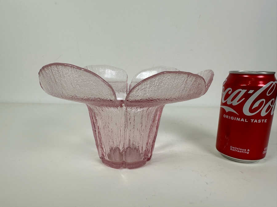 Vintage Viking Glass Handmade 6-Petal Floral Art Glass Centerpiece Bowl 8.5'W X 5'H [Photo 2]