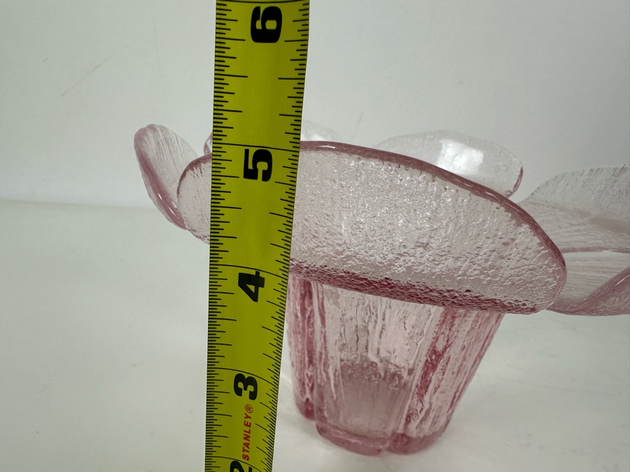 Vintage Viking Glass Handmade 6-Petal Floral Art Glass Centerpiece Bowl 8.5'W X 5'H [Photo 9]