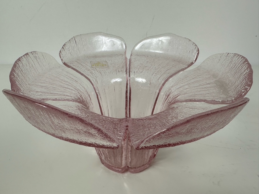Vintage Viking Glass Handmade 6-Petal Floral Art Glass Centerpiece Bowl 8.5'W X 5'H [Photo 7]