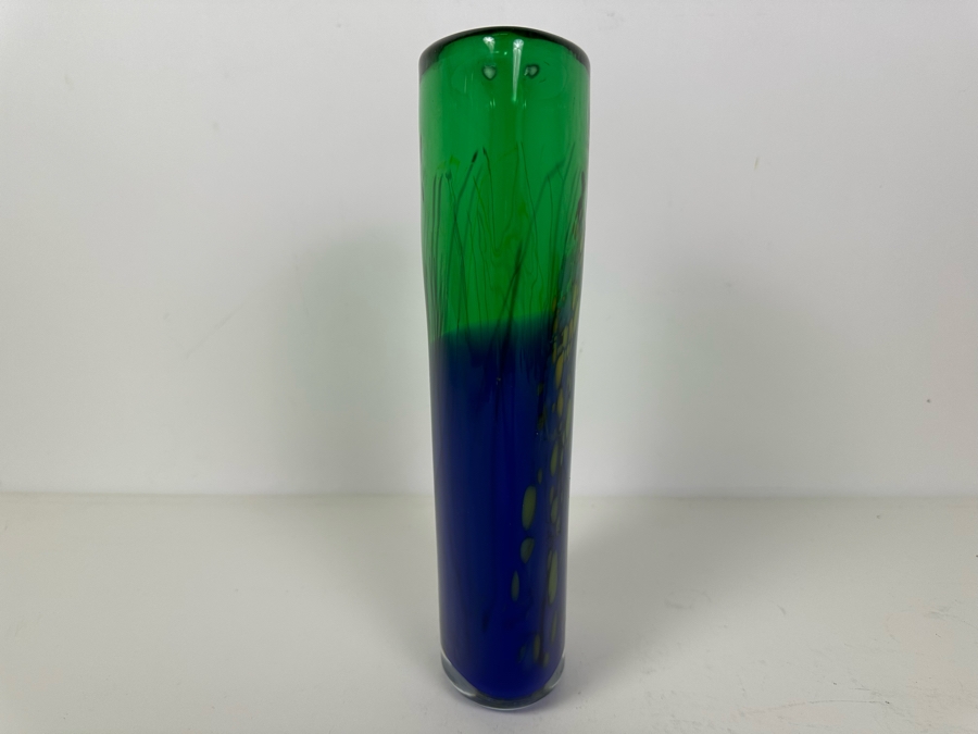 Vintage Signed Bohemian Art Glass Vase Handmade In Czech Republic 11'H [Photo 3]