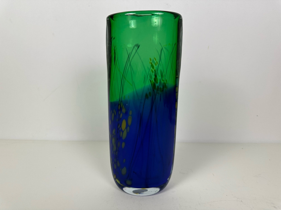 Vintage Signed Bohemian Art Glass Vase Handmade In Czech Republic 11'H [Photo 4]