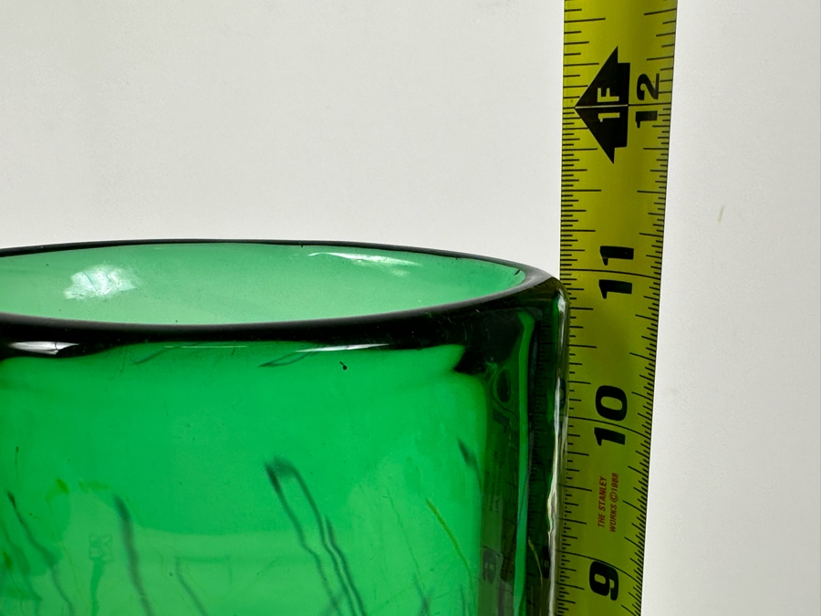 Vintage Signed Bohemian Art Glass Vase Handmade In Czech Republic 11'H [Photo 8]