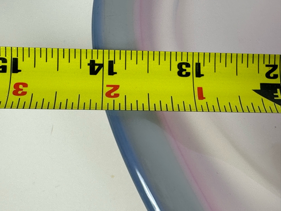 Vintage Signed Malis & Jaffe Germantown Glassworks Art Glass Works Large Pink Bowl Dish Ohio 14'W X 13.5'D X 3'H [Photo 8]