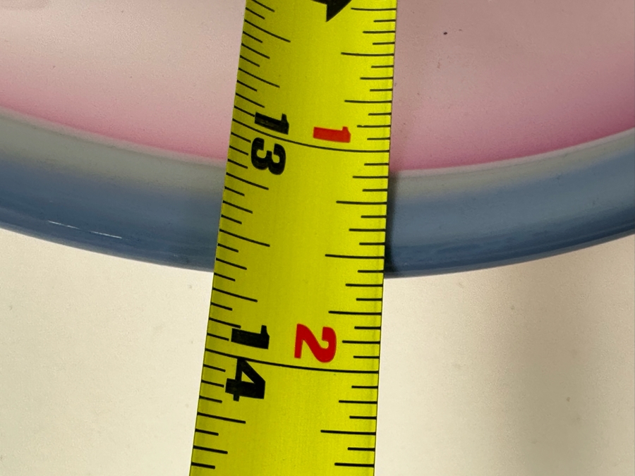 Vintage Signed Malis & Jaffe Germantown Glassworks Art Glass Works Large Pink Bowl Dish Ohio 14'W X 13.5'D X 3'H [Photo 9]