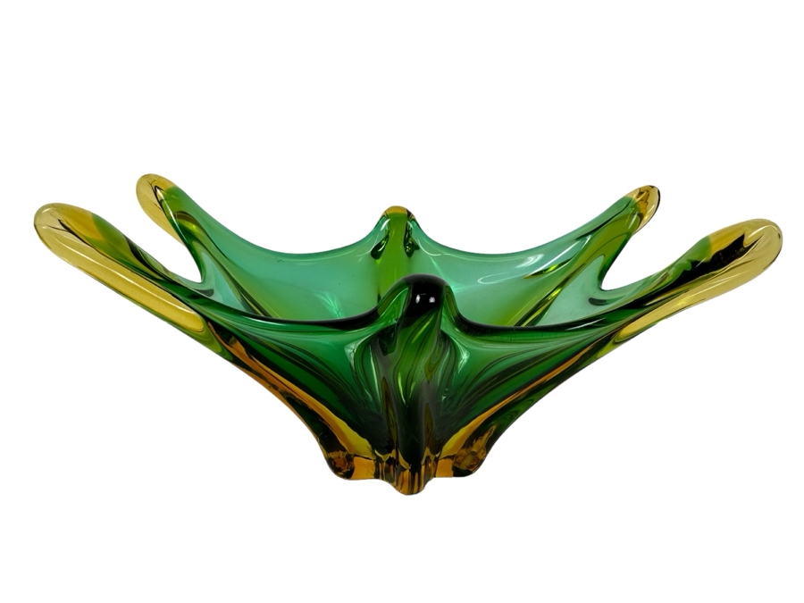Vintage Italian Murano Glass Bowl 10'W X 6'D X 5'H