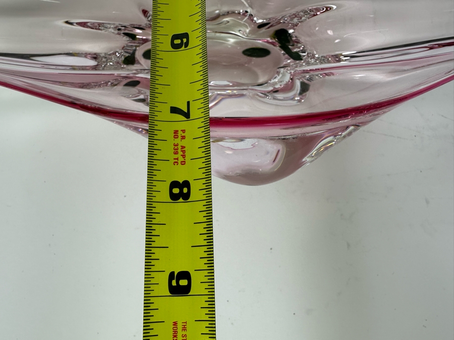 Stunning Vintage MCM Italian Murano Glass Centerpiece Bowl Pink 15'W X 7'D X 4'H [Photo 14]