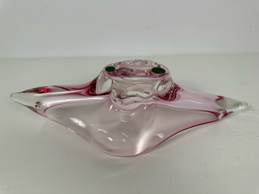 Stunning Vintage MCM Italian Murano Glass Centerpiece Bowl Pink 15'W X 7'D X 4'H [Photo 12]