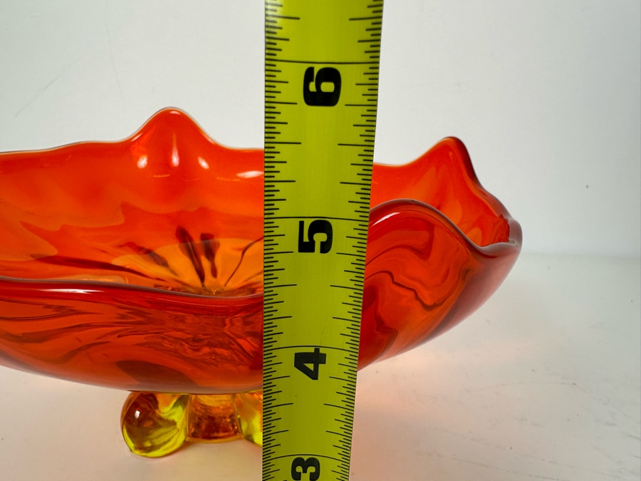Vintage Viking Amberina Glass Footed Bowl 10'W X 5'H [Photo 9]