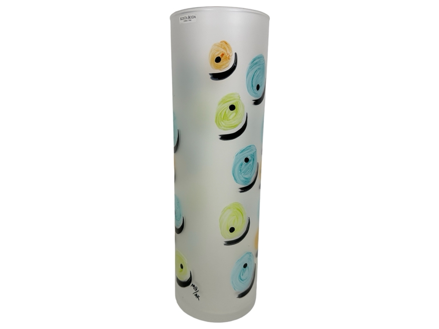 Kosta Boda Hand Painted Art Glass Vase 12.5'H [Photo 1]