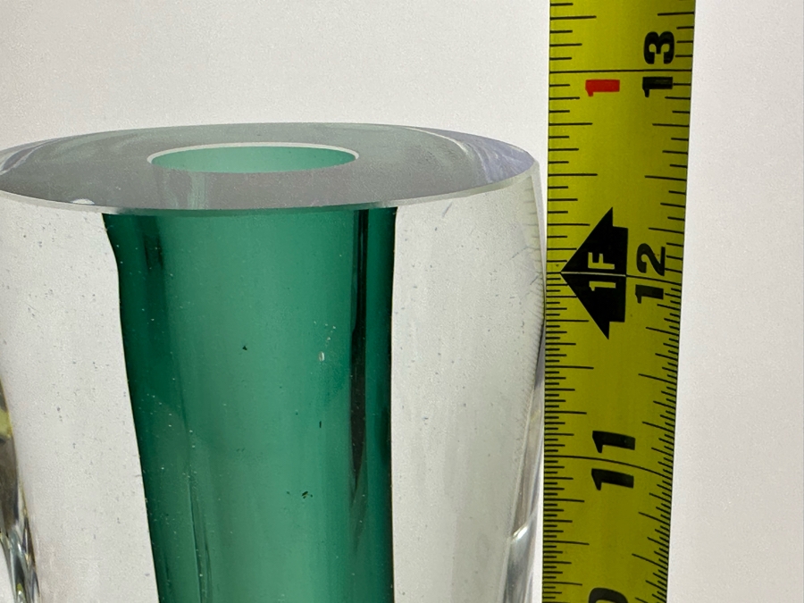 Stunning Artist Signed Heavy Art Glass Vase 12.5'H [Photo 11]