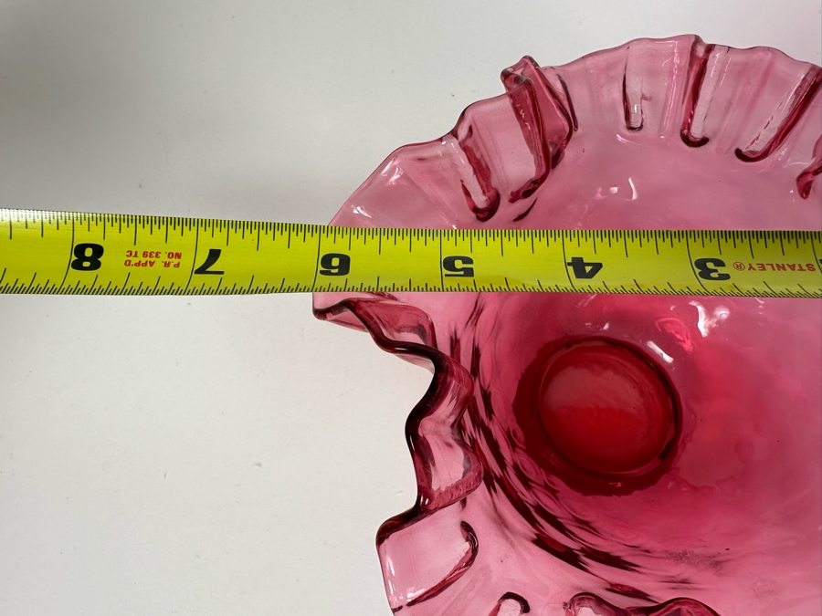 Pink Fenton Glass Bowl 6'W (L) And Pink Glass Bowl 9'W (R) [Photo 6]