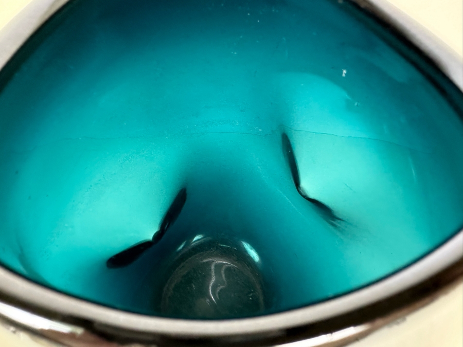 Vintage Italian Hand Blown Dimpled Art Glass Vase 10.5'H [Photo 5]