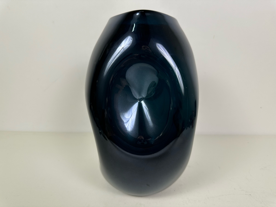 Vintage Italian Hand Blown Dimpled Art Glass Vase 10.5'H [Photo 3]