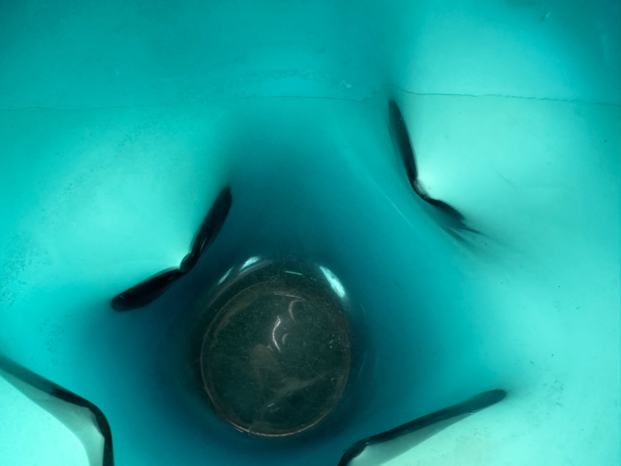 Vintage Italian Hand Blown Dimpled Art Glass Vase 10.5'H [Photo 6]