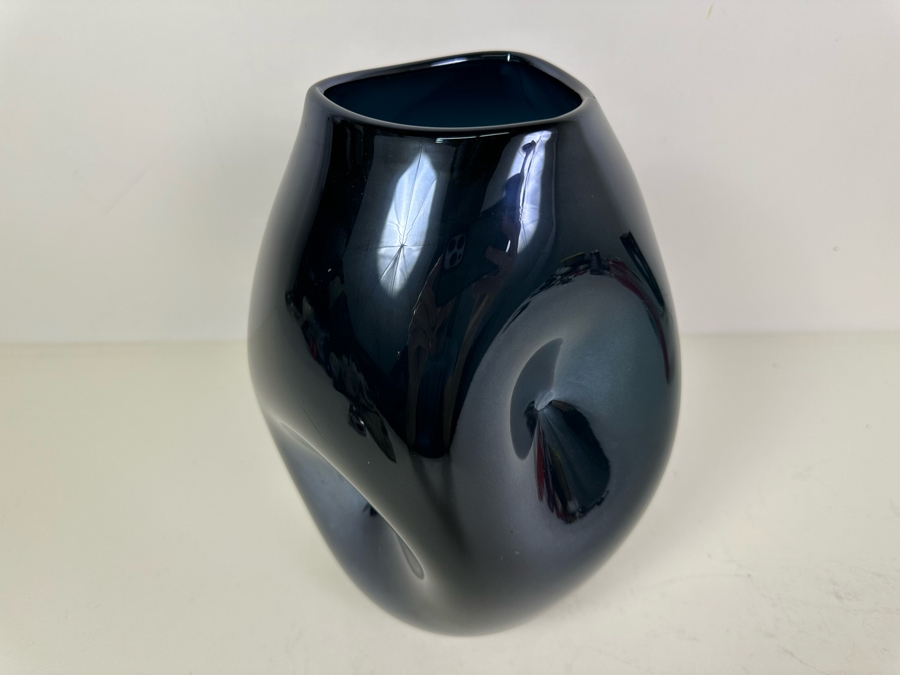 Vintage Italian Hand Blown Dimpled Art Glass Vase 10.5'H [Photo 2]