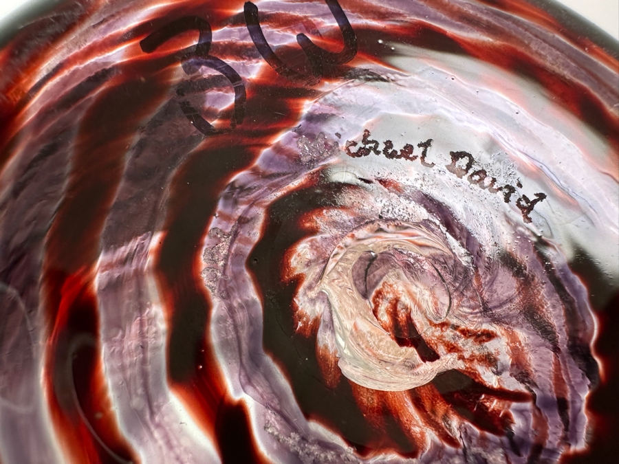 Vintage Michael David And Kit Karbler Artist Signed Art Glass Vase 12.75'H [Photo 12]