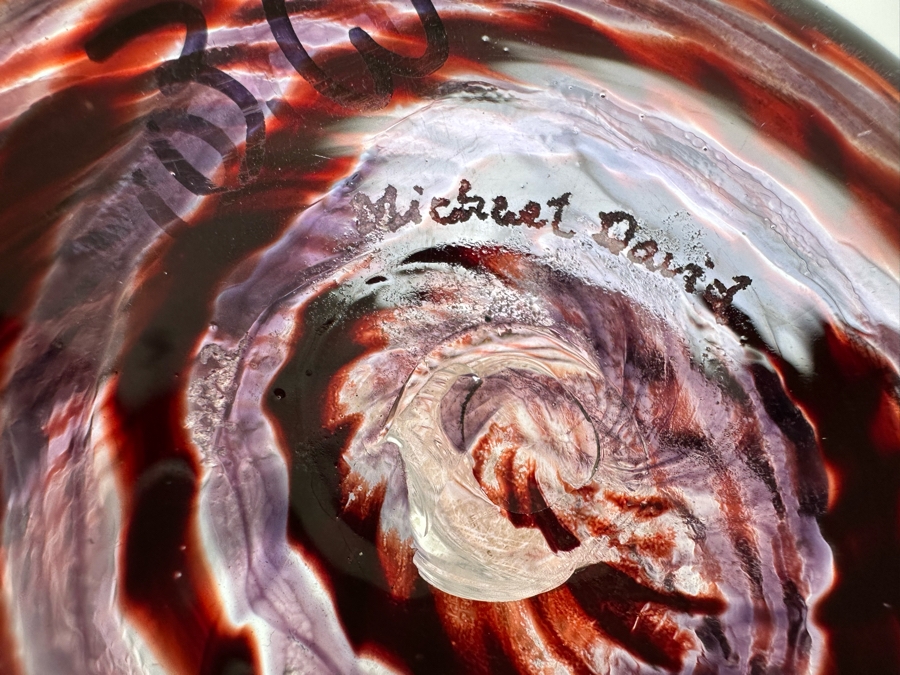 Vintage Michael David And Kit Karbler Artist Signed Art Glass Vase 12.75'H [Photo 11]