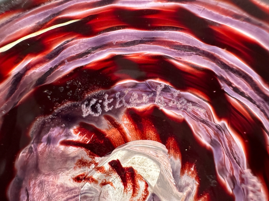 Vintage Michael David And Kit Karbler Artist Signed Art Glass Vase 12.75'H [Photo 10]