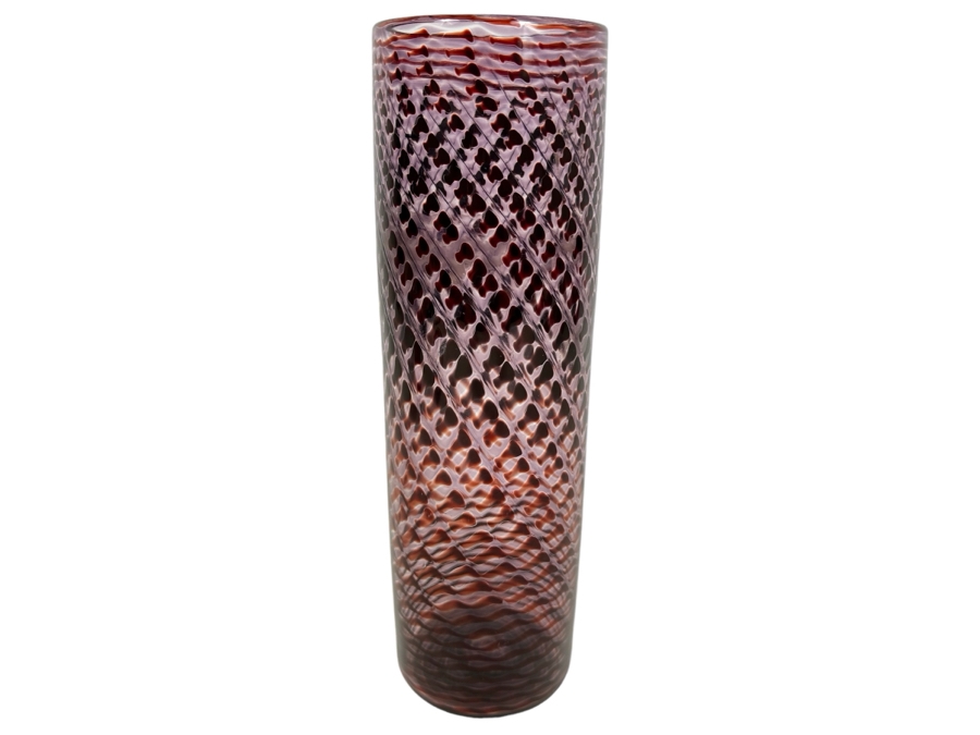 Vintage Michael David And Kit Karbler Artist Signed Art Glass Vase 12.75'H [Photo 1]