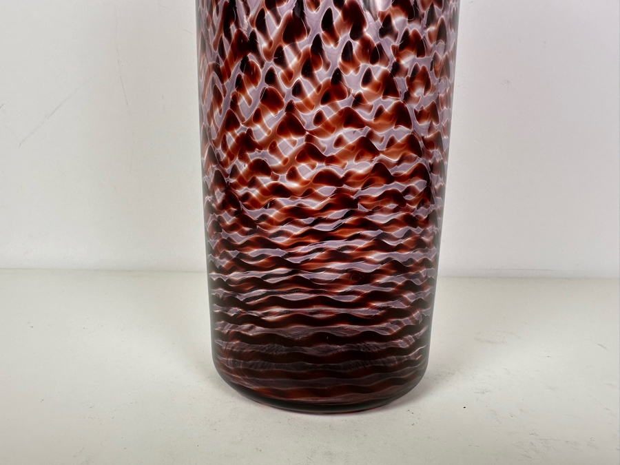 Vintage Michael David And Kit Karbler Artist Signed Art Glass Vase 12.75'H [Photo 6]