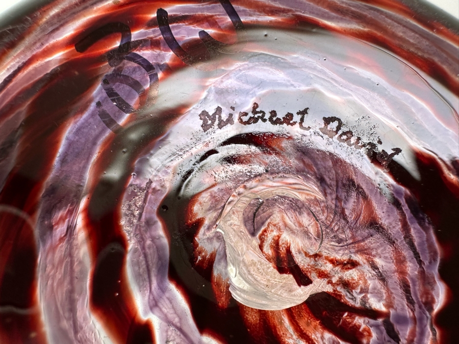 Vintage Michael David And Kit Karbler Artist Signed Art Glass Vase 12.75'H [Photo 13]